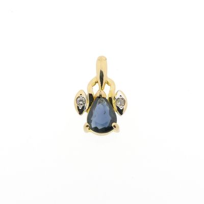 Image 1 of 18K sapphire and diamond pendant | 0.04 ct.