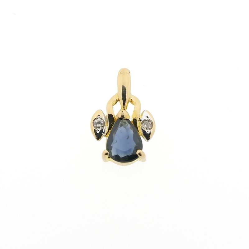Image 1 of 18K sapphire and diamond pendant | 0.04 ct.