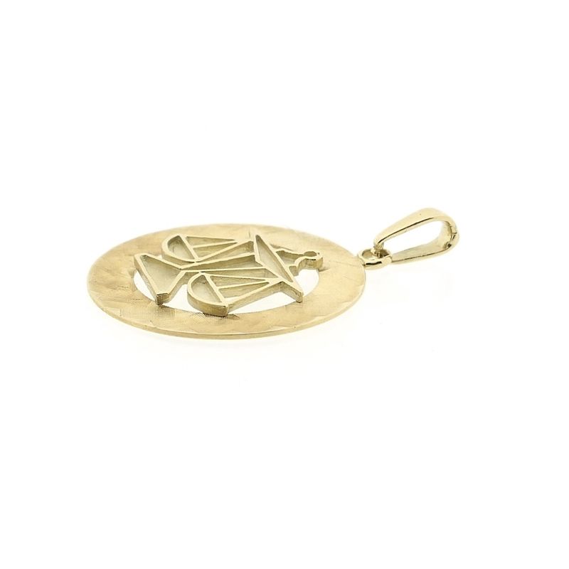 Image 7 of Gold zodiac sign pendant; Libra