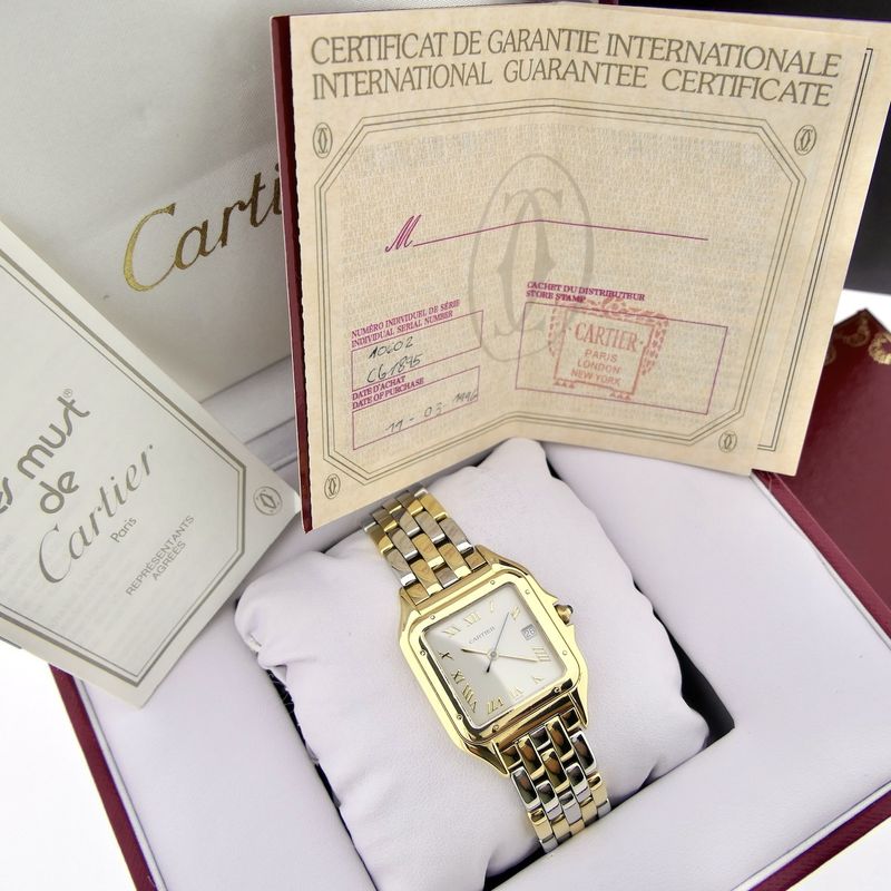 Image 13 of Cartier Panthère 1060; 18k. Gouden mid-size horloge