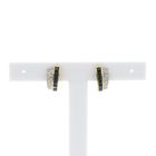 Image 1 of Gold earrings with sapphire and diamonds; 0.07 ct.