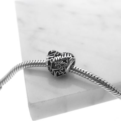 Pandora Moments charm; Silver; Family Heart Image 2 of Pandora Moments charm; Silver; Family Heart