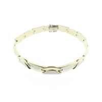 Two-tone gold bracelet with fantasy links | 19.5 cm