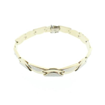 Image 1 of Two-tone gold bracelet with fantasy links | 19.5 cm