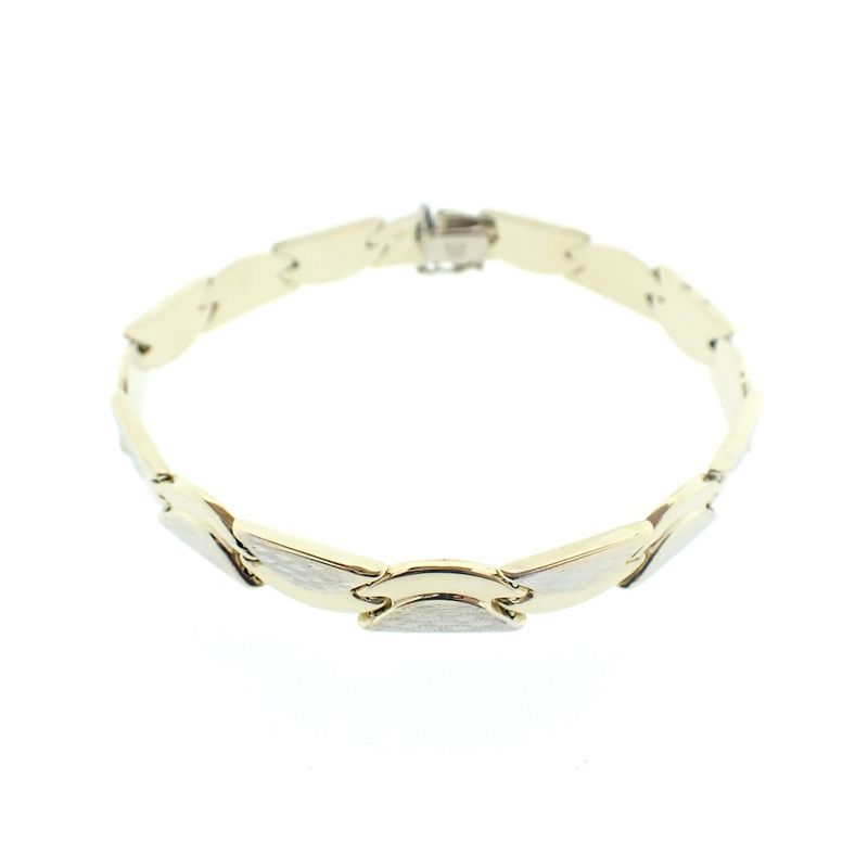 Image 1 of Two-tone gold bracelet with fantasy links | 19.5 cm