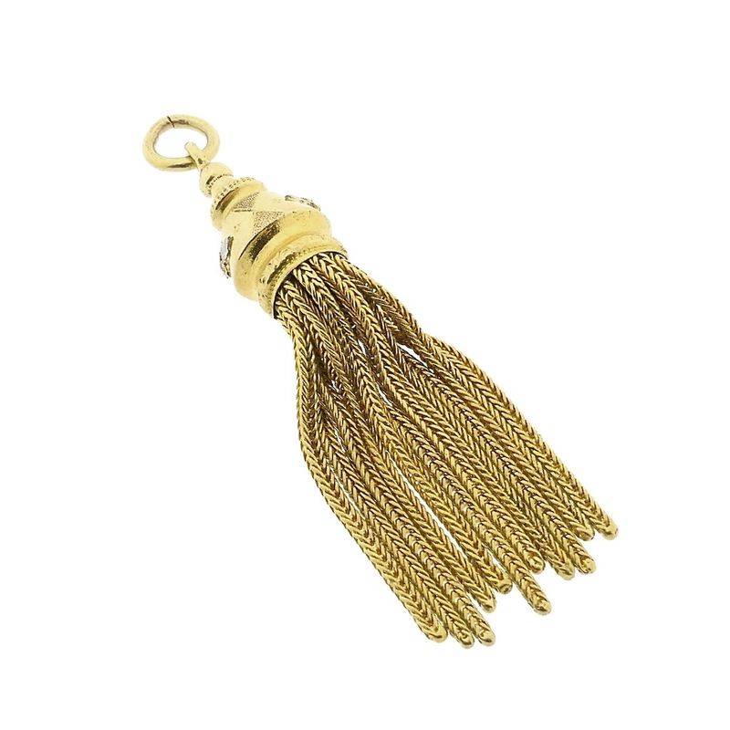 Image 10 of Antique gold pendant with tassels