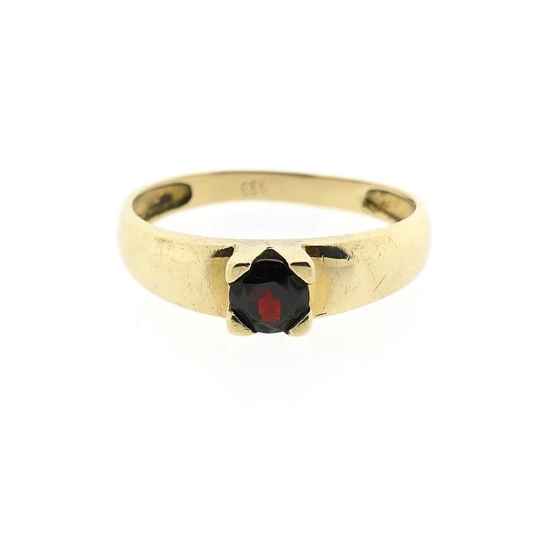 Afbeelding 3 van 8 karaat vintage solitair ring met granaat