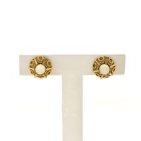 Gold stud earrings with pearl