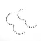 Image 4 of White gold earrings with zirconia; Ø 27.5 mm