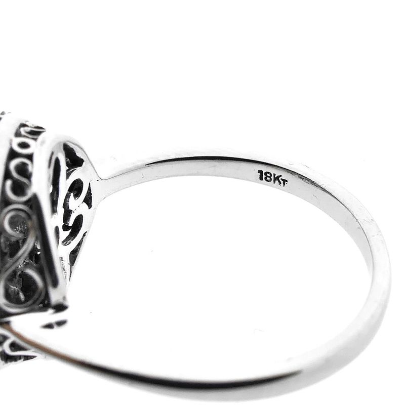 Image 11 of 18-karat white gold vintage cocktail ring with 1.96 ct. diamonds.