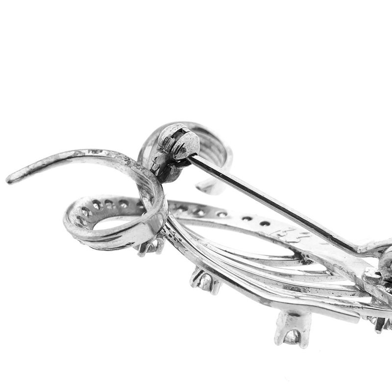 Image 12 of White gold fantasy brooch with diamond 0.33 ct.