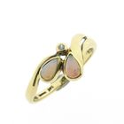 Image 1 of Gold ring with white opal and zirconia
