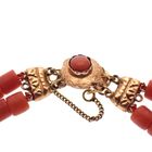 Image 2 of Blood coral bead necklace with gold clasp; Antique | 39 cm