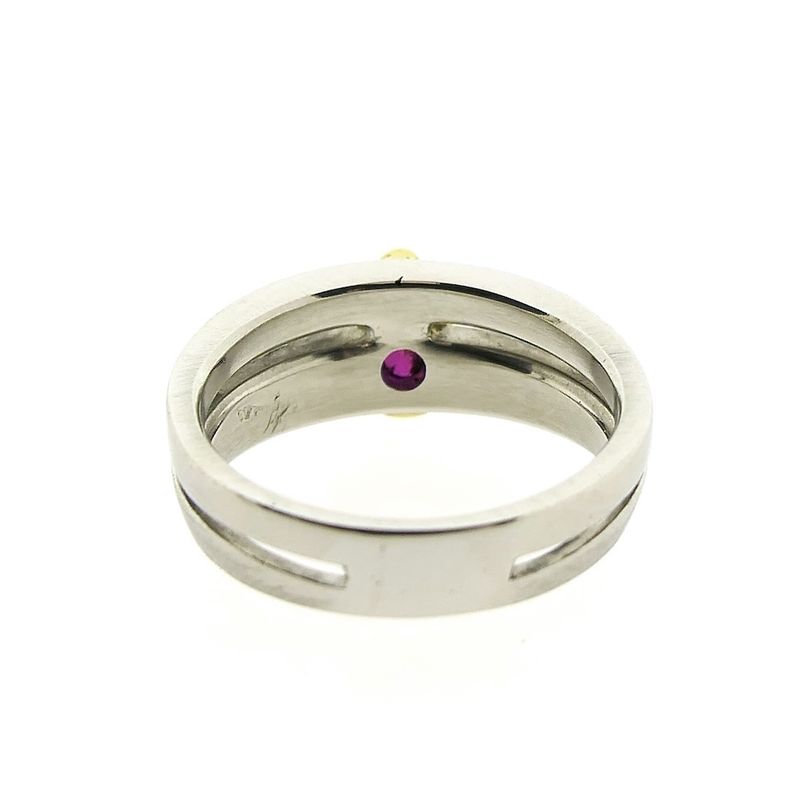 Image 4 of Two-tone platinum ring with ruby