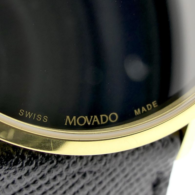 Image 4 of Movado Museum Classic; Gold-plated men's watch with black dial; 0607195