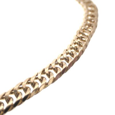Image 2 of Gold flat gourmet link bracelet | 19 cm
