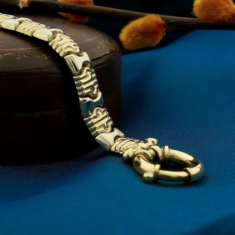 Image 2 of Two-tone gold fantasy link necklace