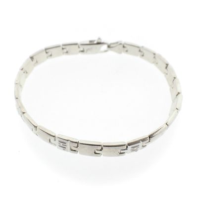 Image 1 of Silver partially matte link bracelet | 19 cm