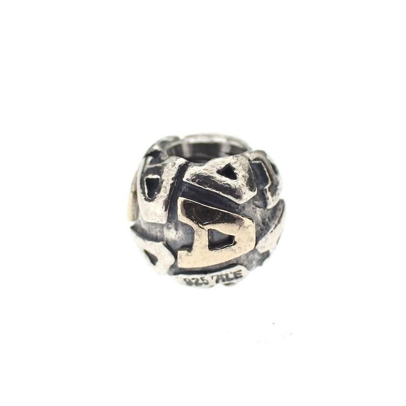 Image 3 of Pandora charm; Silver with gold; Letter A
