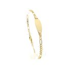 Image 1 of Gold Figaro link bracelet with engraving plate | 18.5 cm