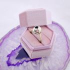 Image 6 of Two-tone gold solitaire ring with diamond; 0.06 ct.