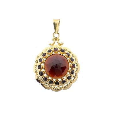 Vintage Gold Garnet Pendant Image 1 of Vintage Gold Garnet Pendant
