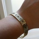 Image 7 of Gold Bracelet with Herringbone Pattern; 14 Karat; 18.5 cm