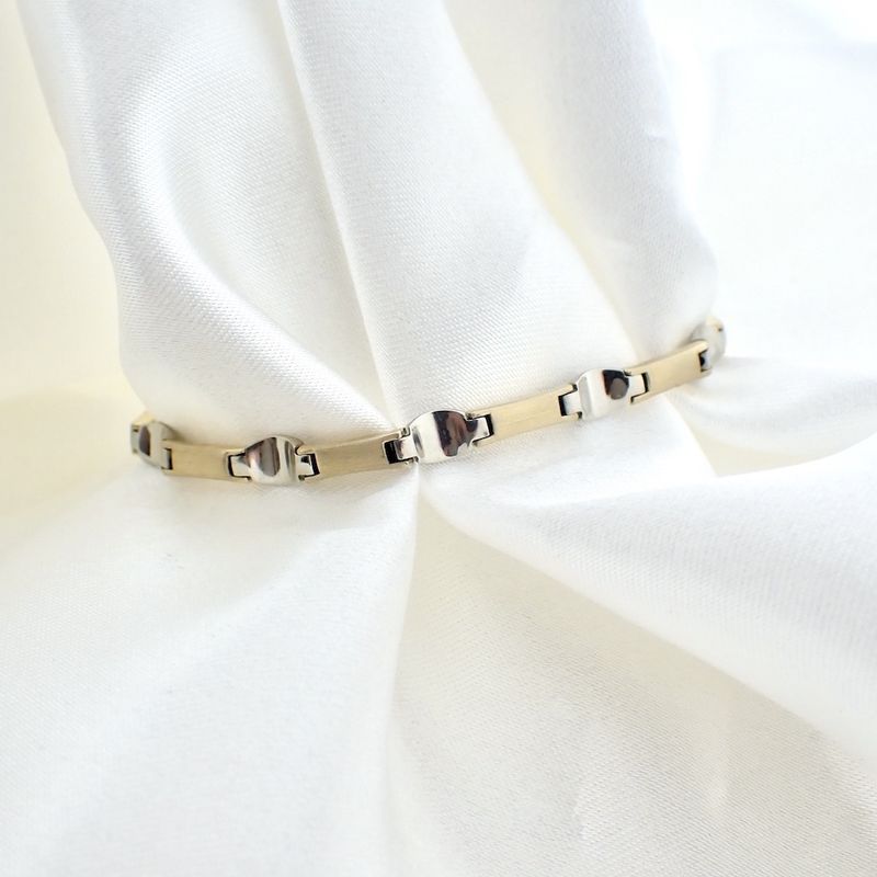 Image 2 of Two-tone gold fantasy link bracelet