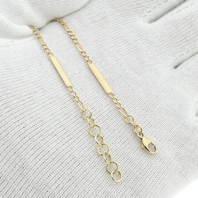Image 9 of Gold Figaro link bracelet