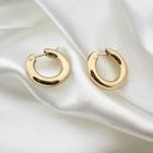 Image 4 of Gold wide earrings | Ø 17.5 mm