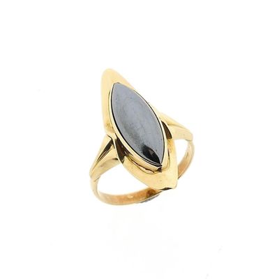 Afbeelding 1 van Gouden ring met hematiet