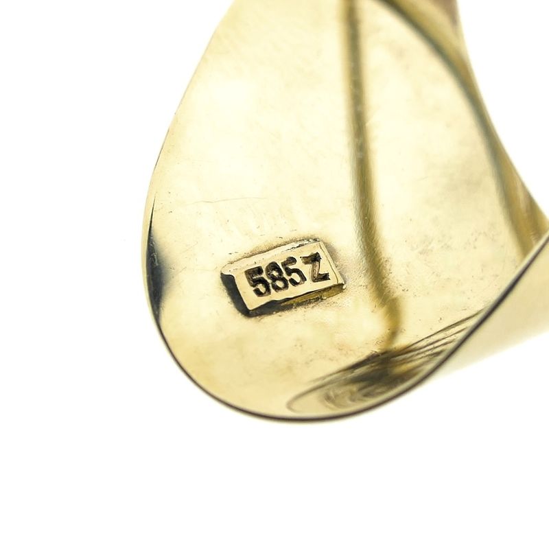 Image 5 of Gold abstract brooch with zirconia