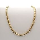 Image 3 of Gold braided necklace; Foxtail link | 45 cm