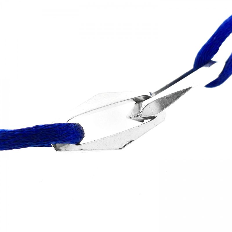 Image 4 of Forever Knots® Handmade Blue Satin Bracelet with Silver Link