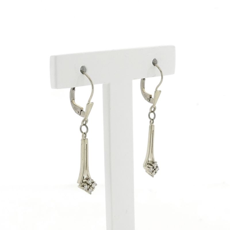 Image 4 of White gold stud earrings with diamond | 0.08 ct.