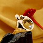 Image 2 of Golden mother-child ring with diamond; 0.06 ct.