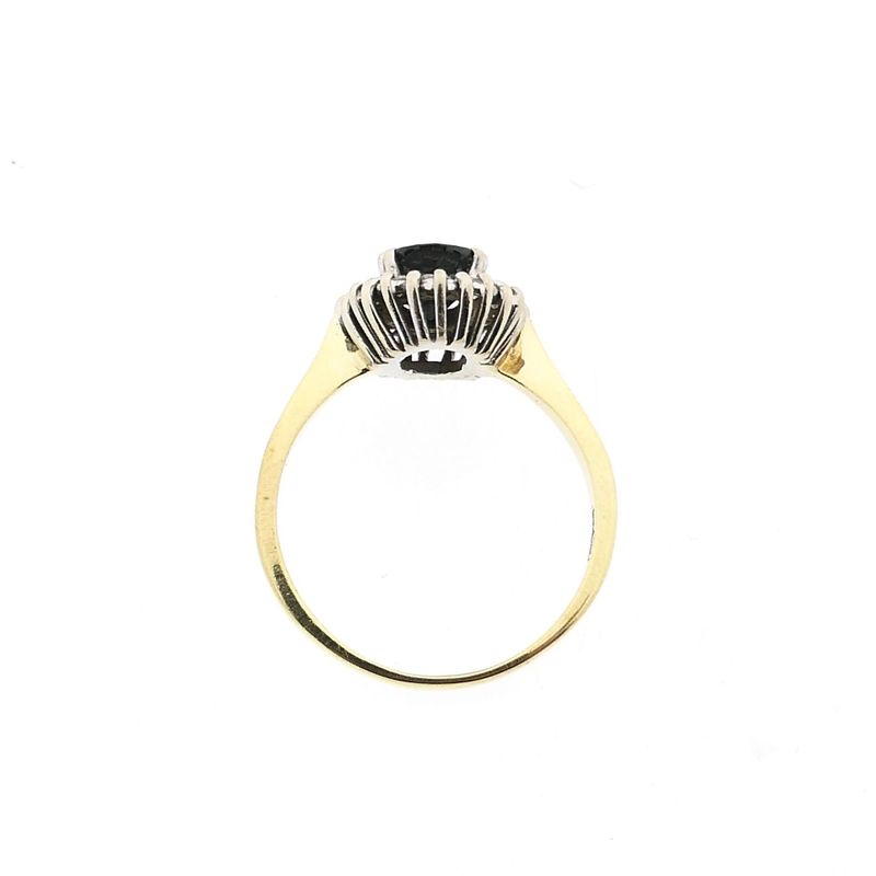 Image 5 of Gold Ring with Sapphire and Diamonds; 0.24 ct.