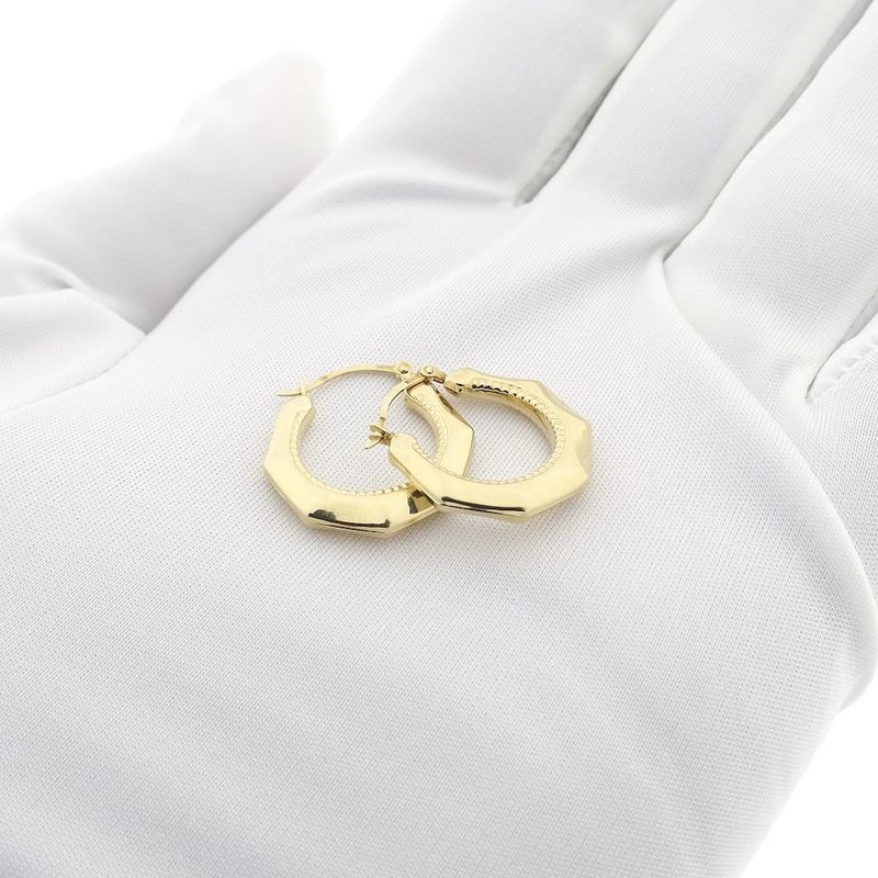 Image 9 of Gold lapidary earrings | Ø 20 mm