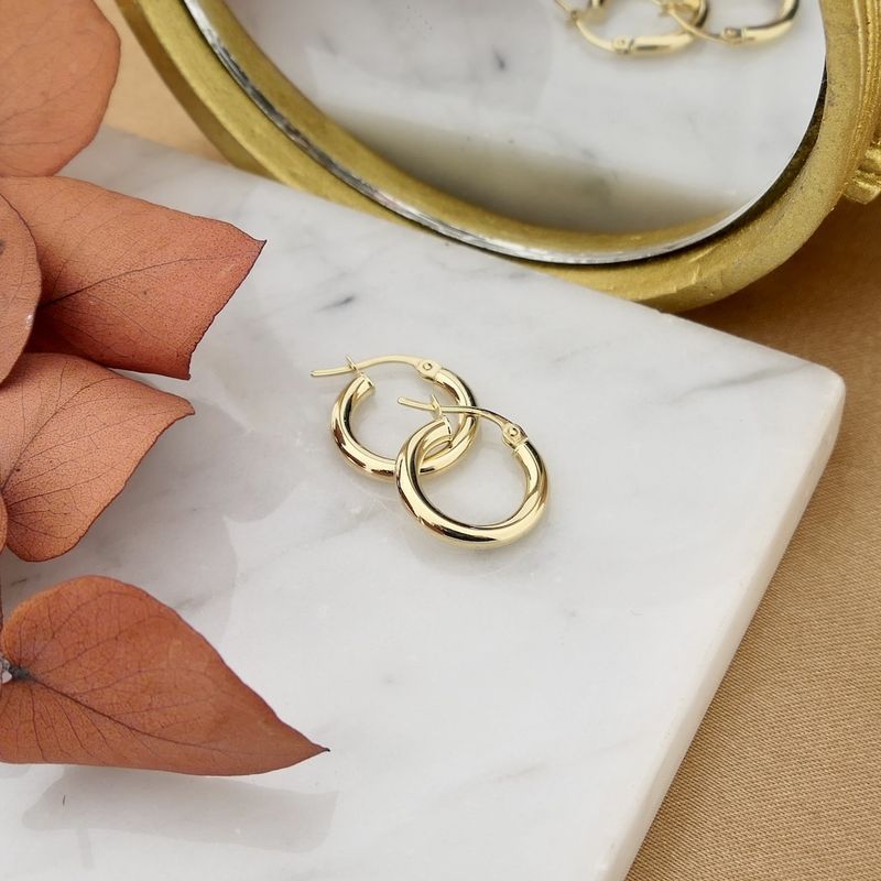 Image 2 of Gold earrings | Ø 14.9 mm