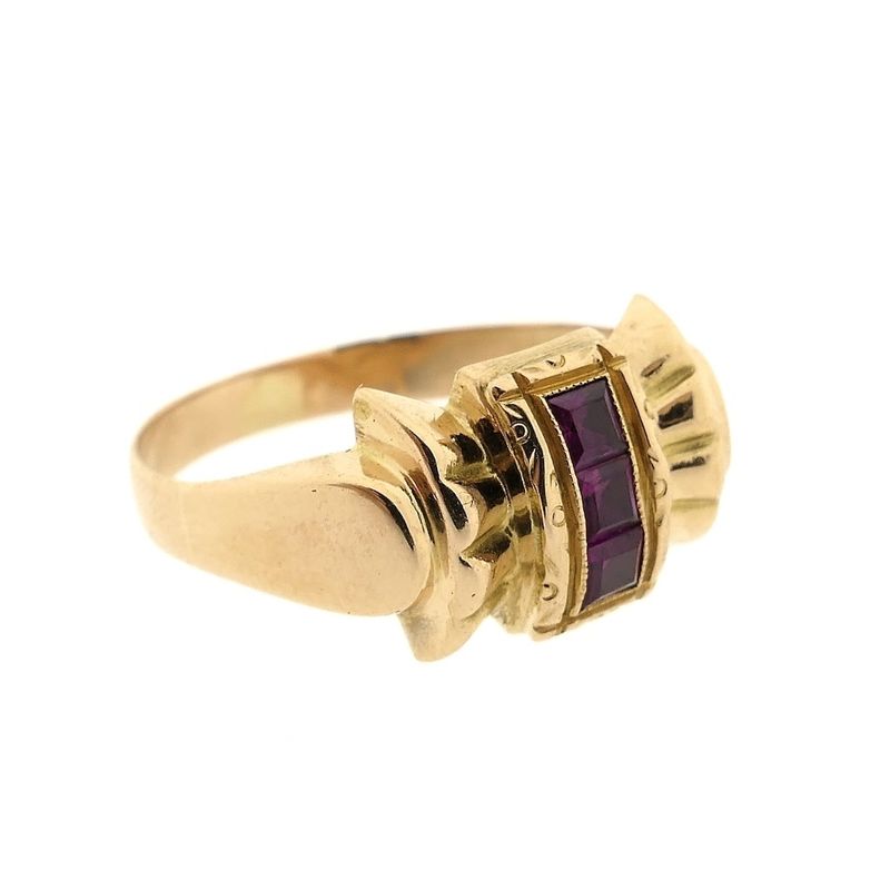 Image 8 of Vintage rose gold ring with spinel