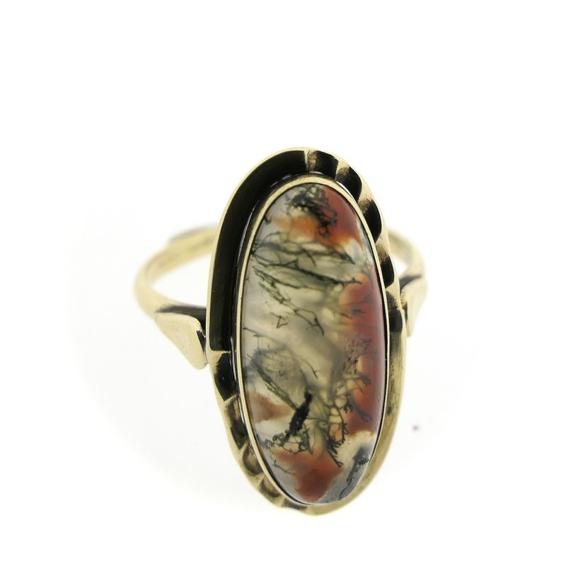 Image 2 of Gold ring with moss agate | Vintage