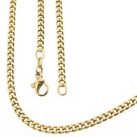 Gold gourmet link chain; 52 cm