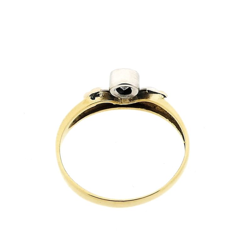 Image 6 of Bicolor Gold Solitaire Ring with Zirconia
