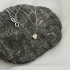 Image 7 of White gold anchor link necklace with fixed pendant