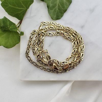 Golden fantasy link chain | 51 cm Image 2 of Golden fantasy link chain | 51 cm