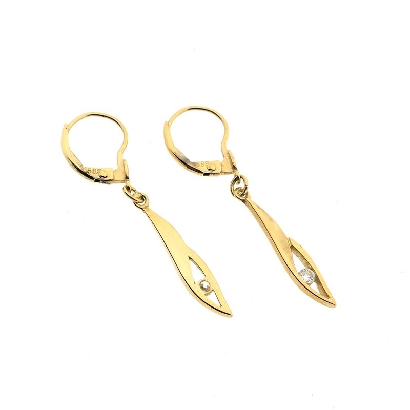 Image 3 of Gold stud earrings with zirconia