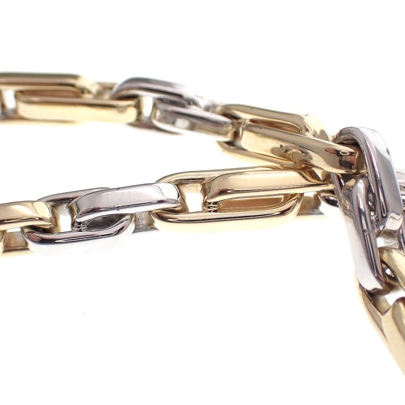 Image 3 of Two-tone solid gold link bracelet | 19 cm