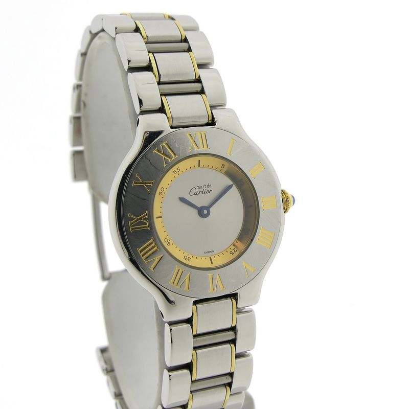 Image 3 of Cartier Must 21; Goud/stalen dames horloge