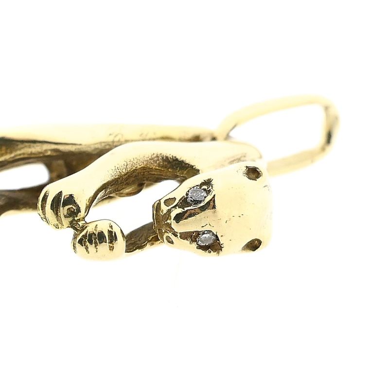 Image 11 of Gold Panther Pendant; Diamond 0.02 ct; 14K