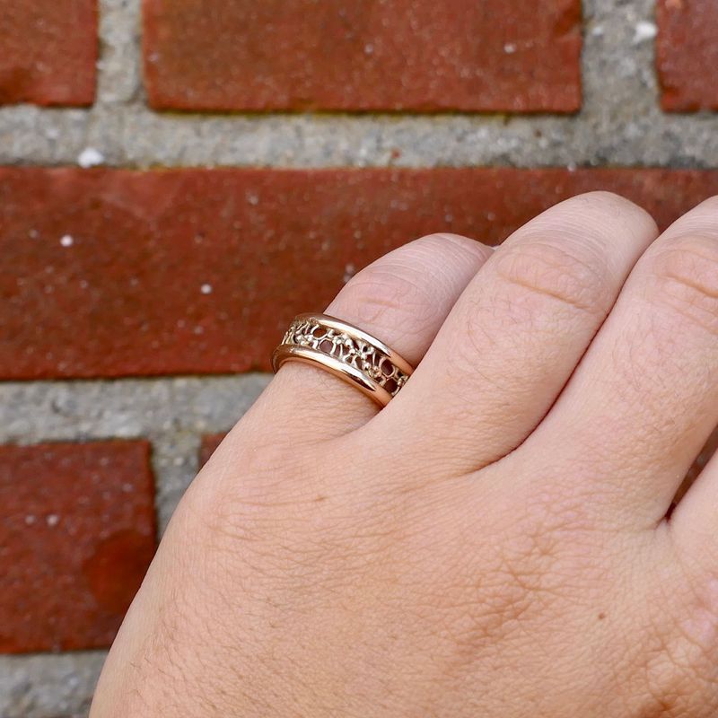Image 8 of Vintage Gold Ring with Geometric Pattern